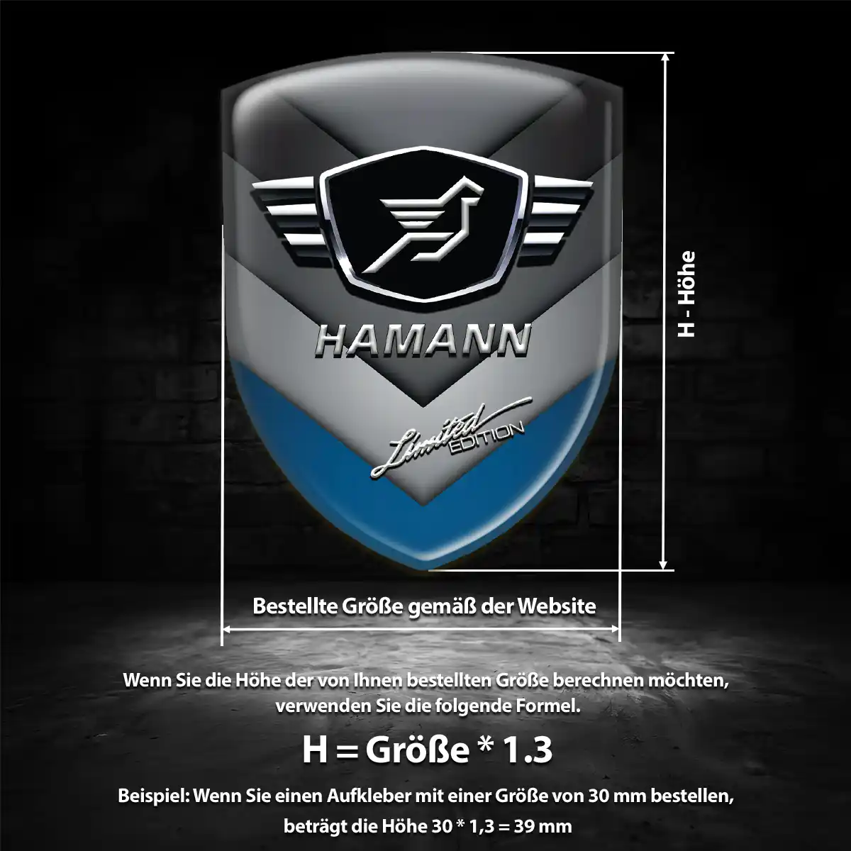 Hamann 3D Gel Aufkleber Embleme Auto Spitzenqualität