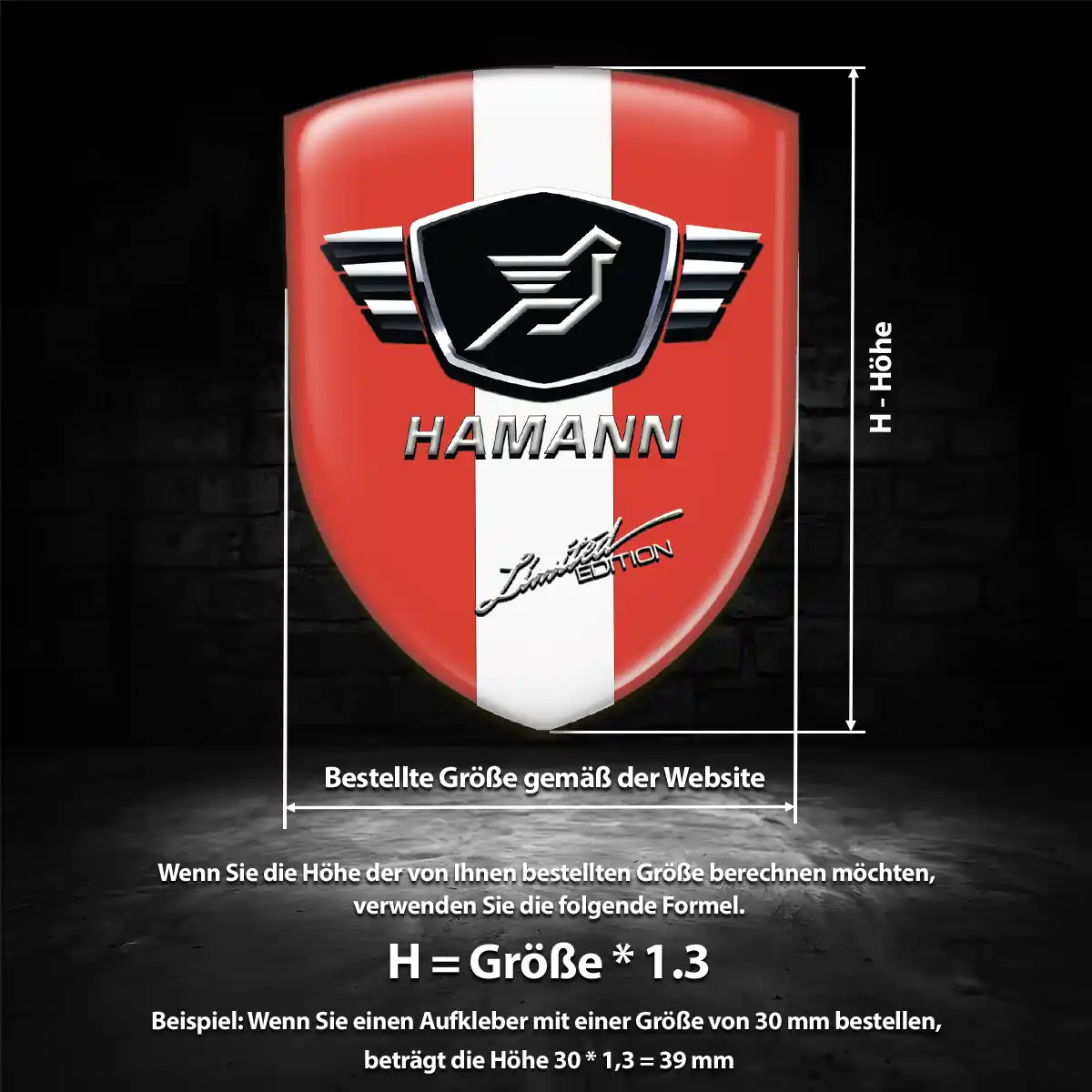 Hamann 3D Gel Aufkleber Embleme Edles Design