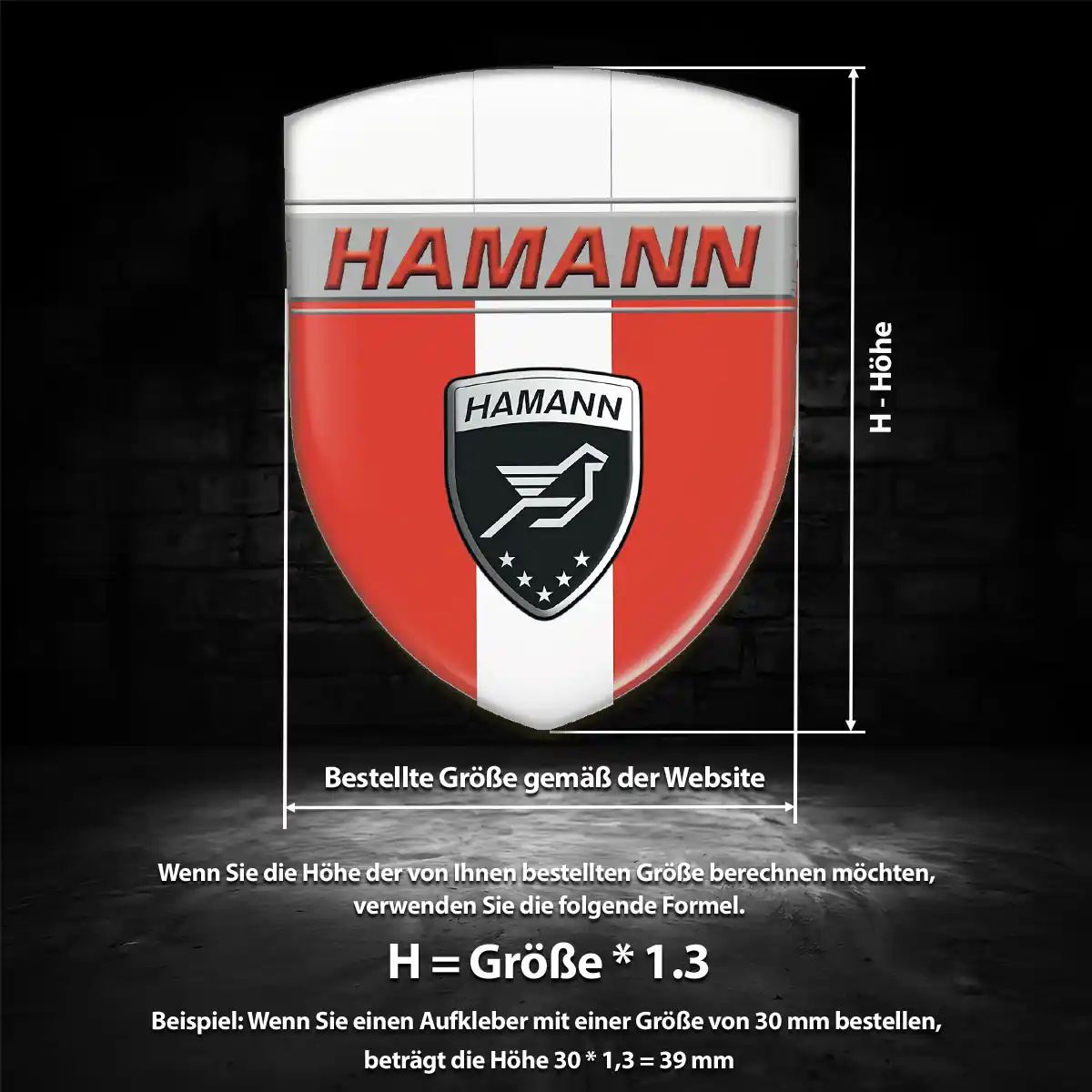 Hamann 3D Gel Aufkleber Embleme Elegantes Design
