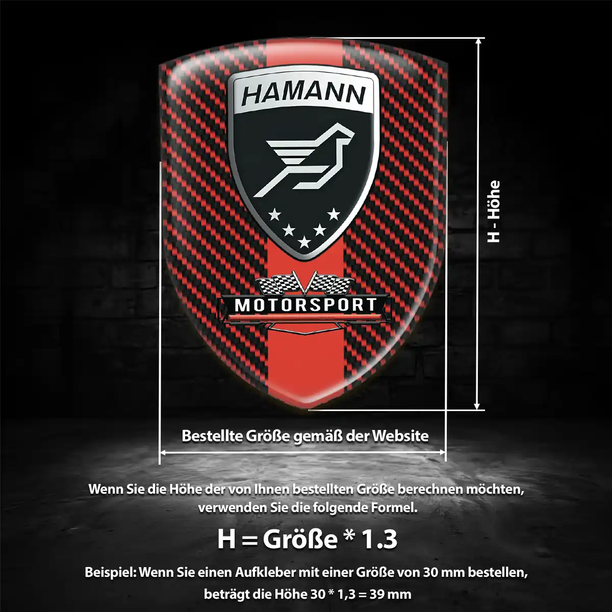 Hamann 3D Gel Aufkleber Embleme Exterieurdesign