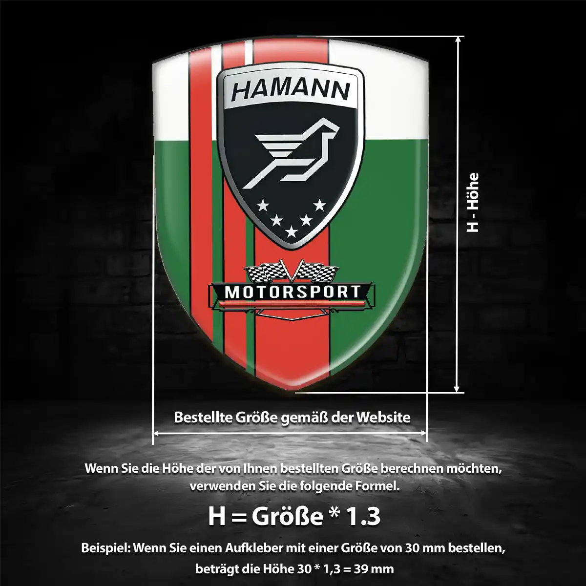 Hamann 3D Gel Aufkleber Embleme Hochwertiges Harz