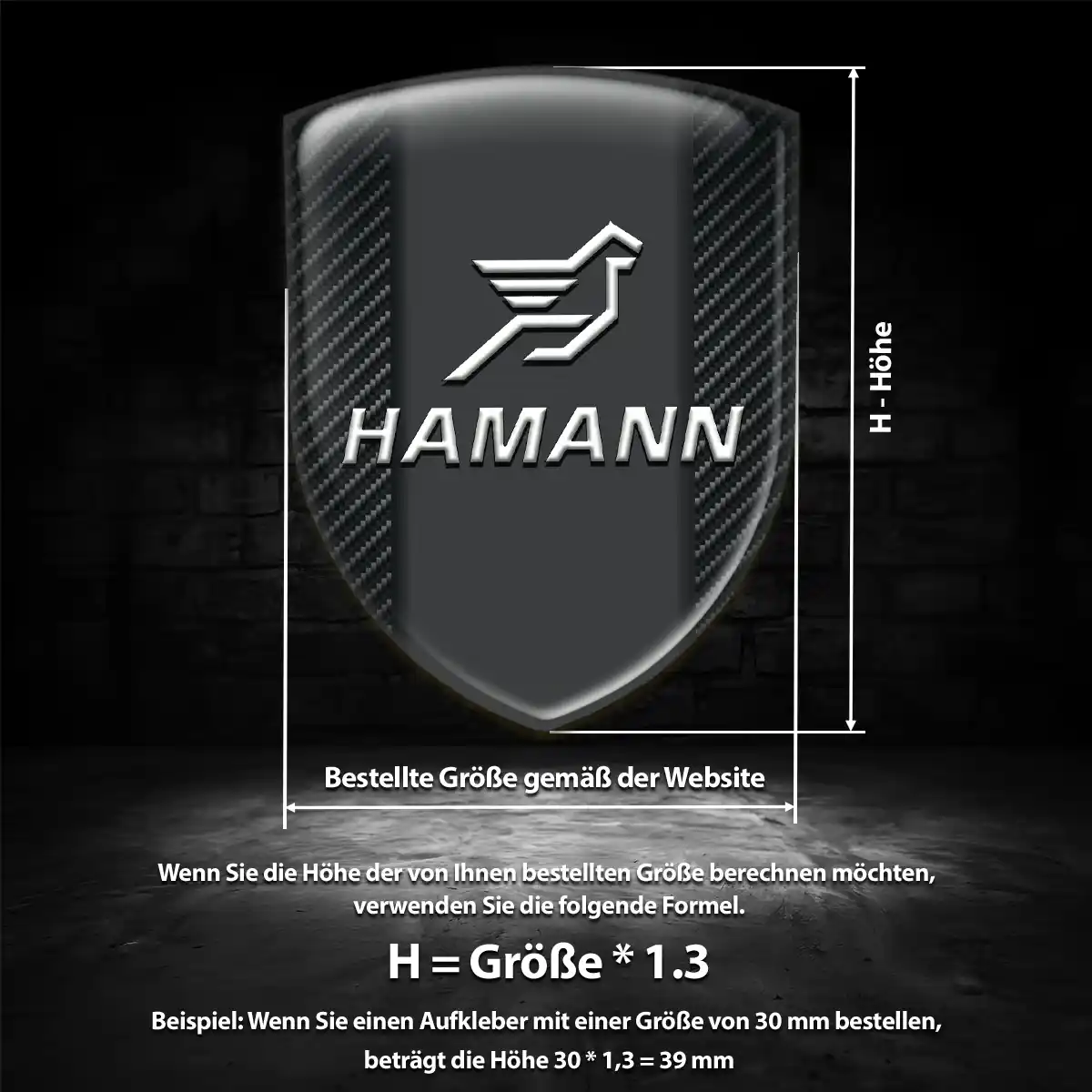 Hamann 3D Gel Aufkleber Embleme Interieurdesign