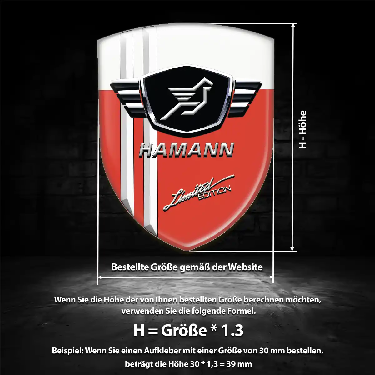 Hamann 3D Gel Aufkleber Embleme Spitzenqualität
