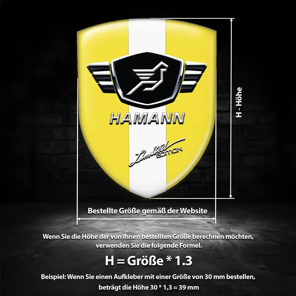 Hamann 3D Gel Aufkleber Hohe Qualität