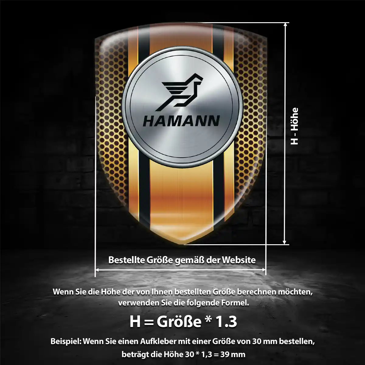 Hamann 3D Gel Aufkleber Silikon Ausdrucksstarkes Design
