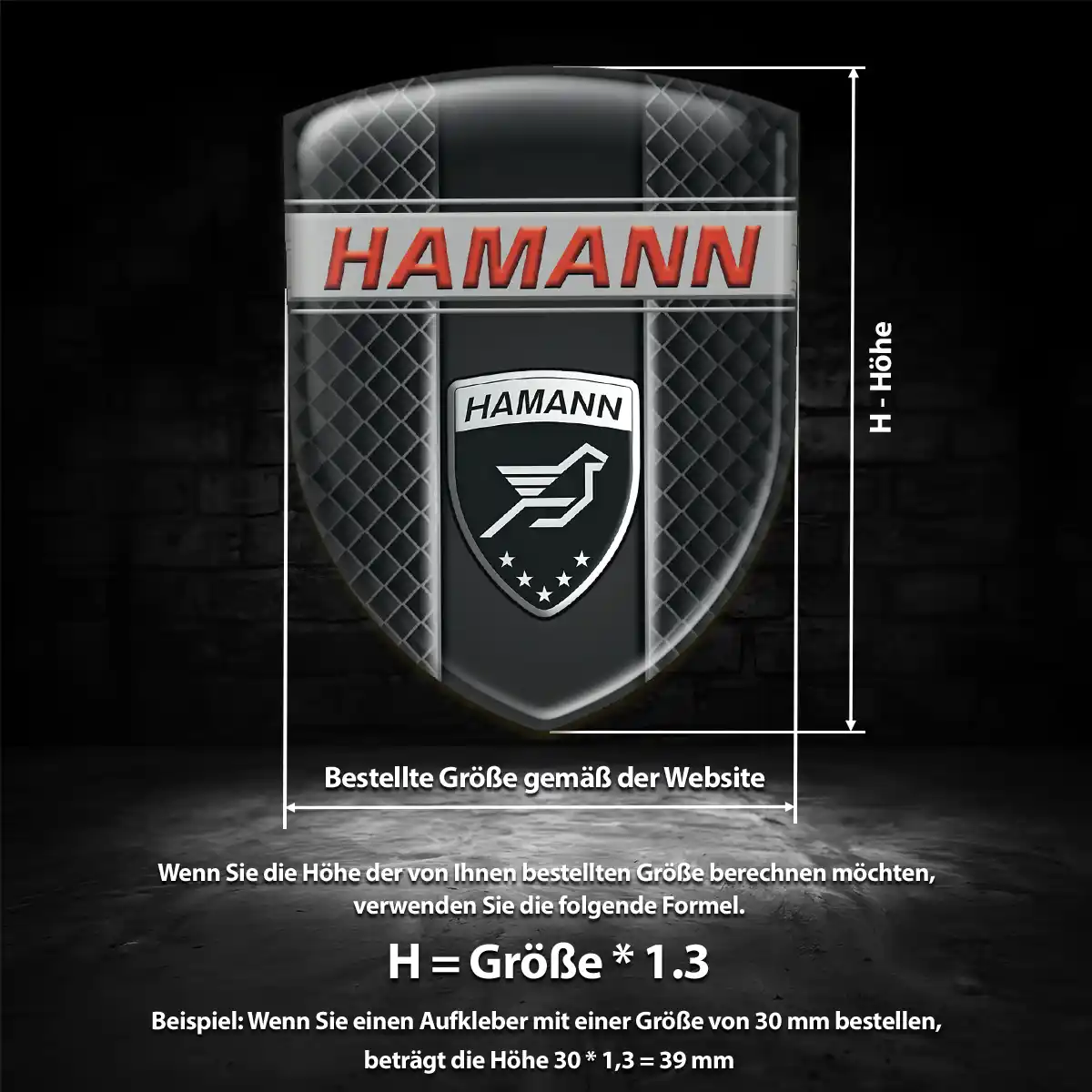 Hamann 3D Gel Aufkleber Silikon Auto Limitierte Auflage