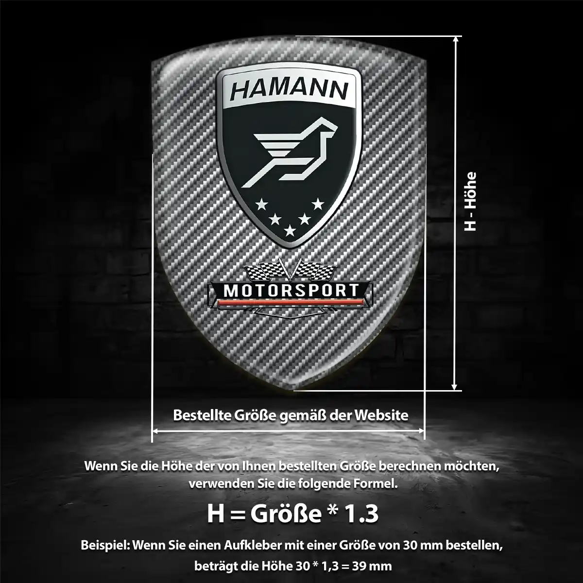 Hamann 3D Gel Aufkleber Silikon Auto Luxus-Edition