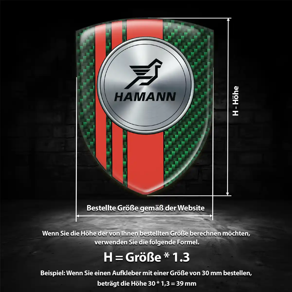 Hamann 3D Gel Aufkleber Silikon Auto Markenedition