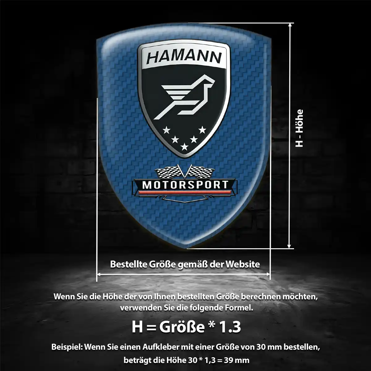 Hamann 3D Gel Aufkleber Silikon Auto Premium-Edition