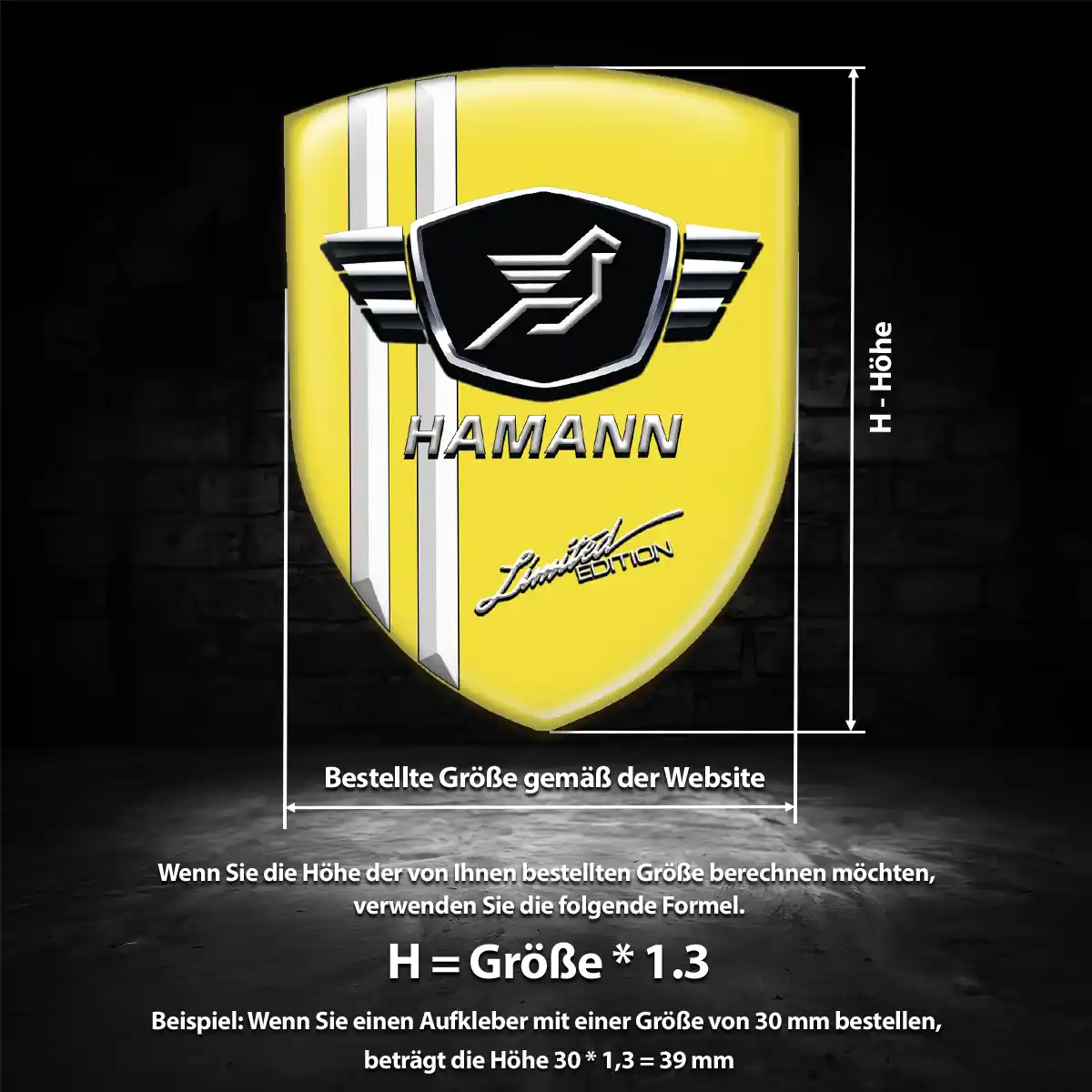 Hamann 3D Gel Aufkleber Silikon Auto Spitzenqualität