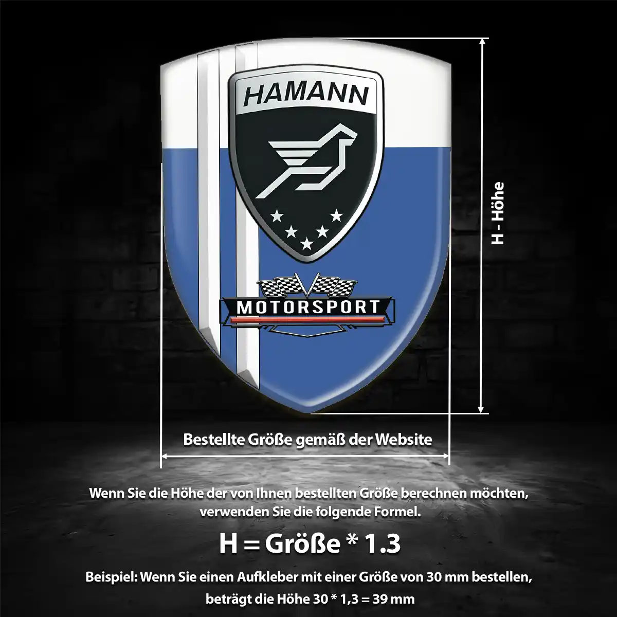 Hamann 3D Gel Aufkleber Silikon Edles Design