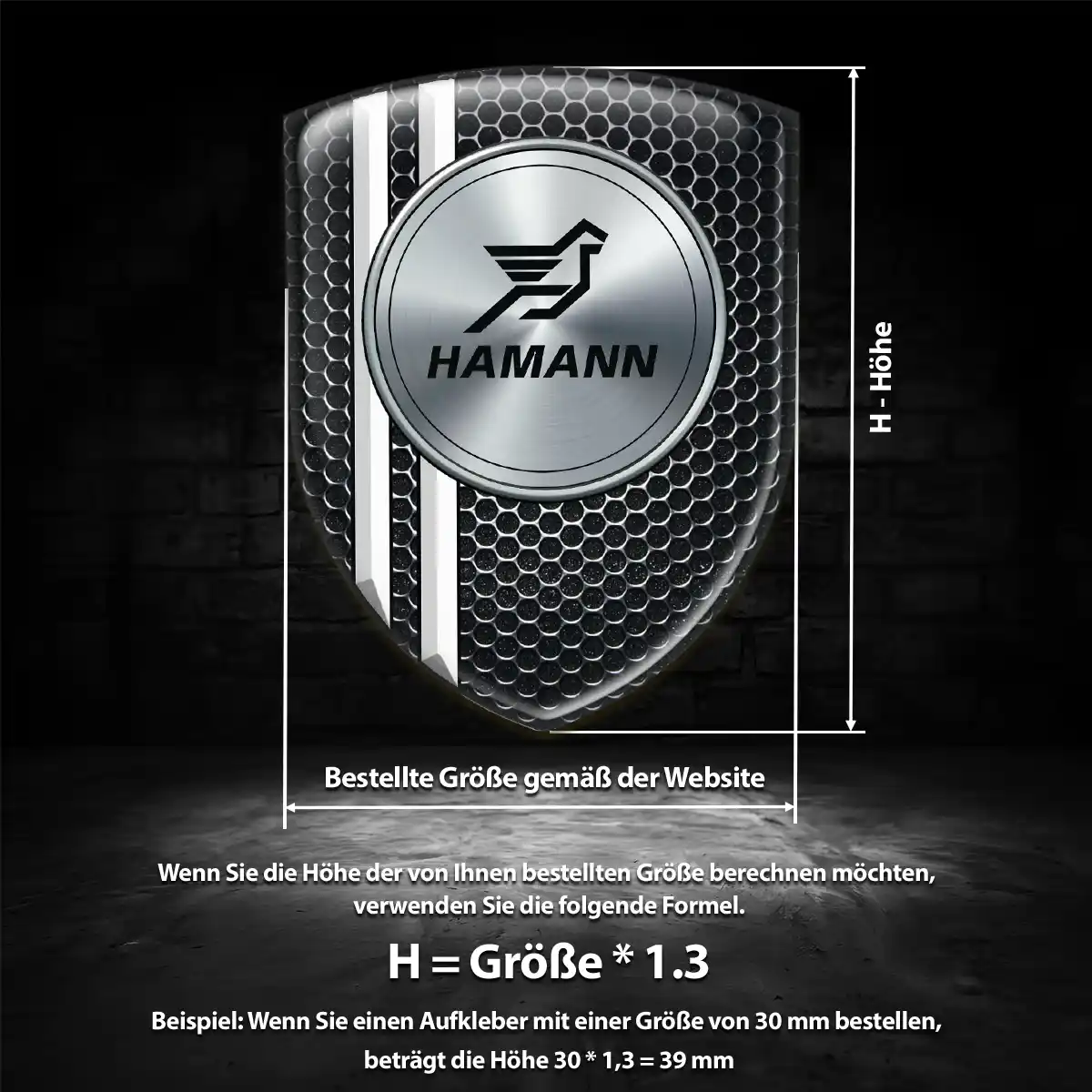 Hamann 3D Gel Aufkleber Silikon Elegantes Design