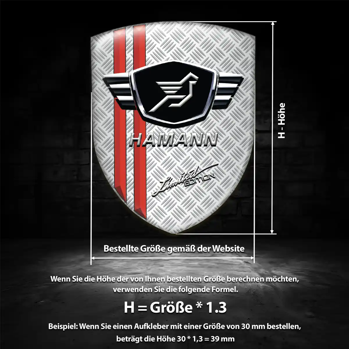 Hamann 3D Gel Aufkleber Silikon Erstklassige Qualität
