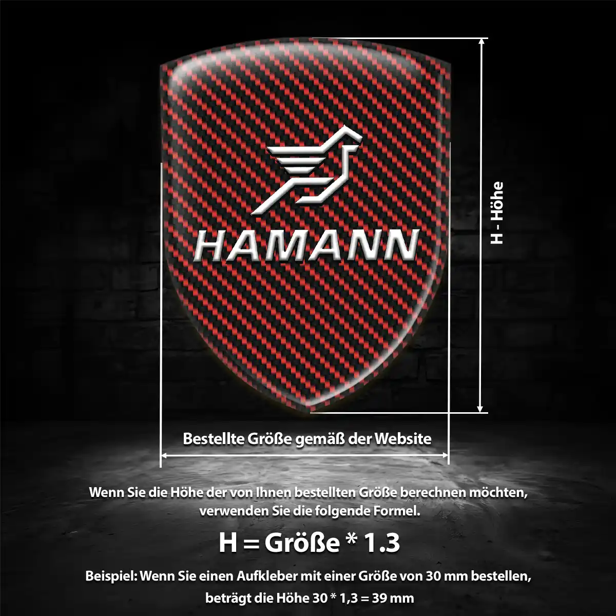Hamann 3D Gel Aufkleber Silikon Hohe Qualität