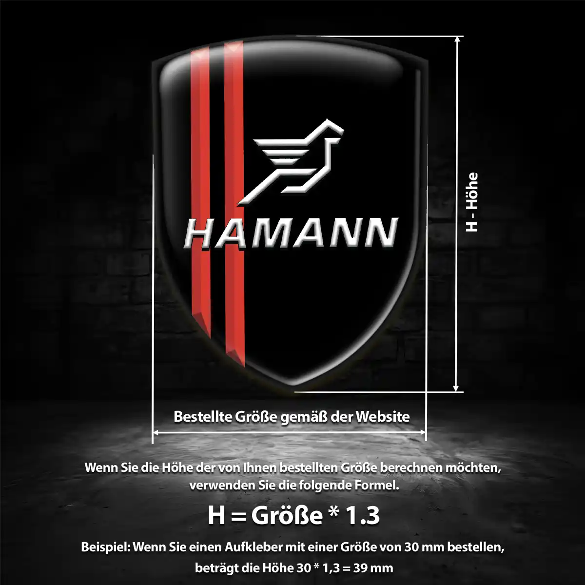 Hamann 3D Gel Aufkleber Silikon Interieurdesign