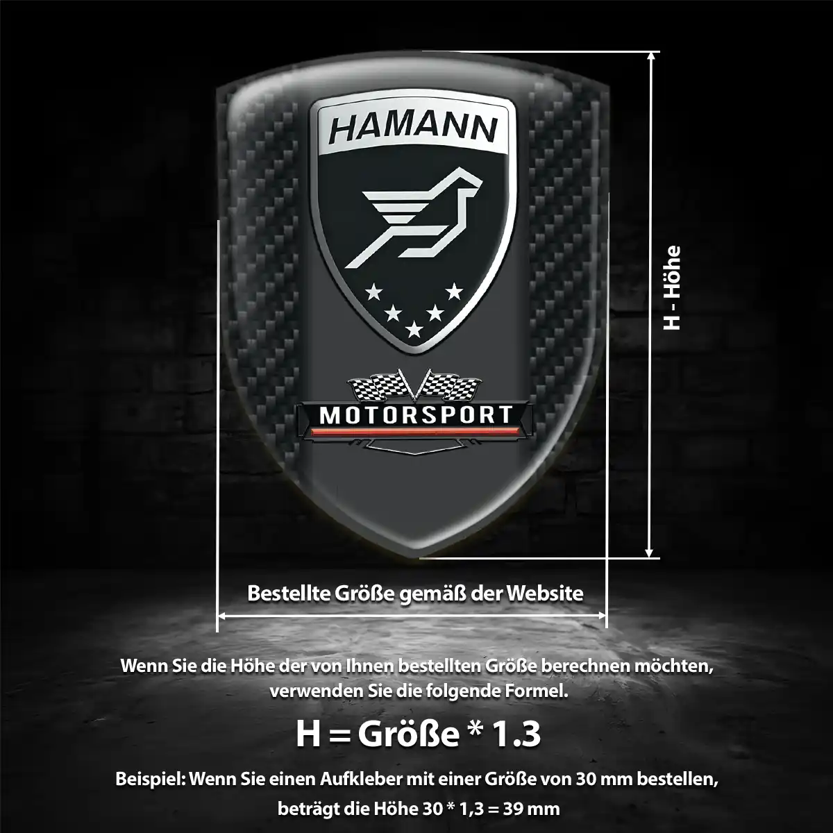 Hamann 3D Gel Aufkleber Silikon Markenedition