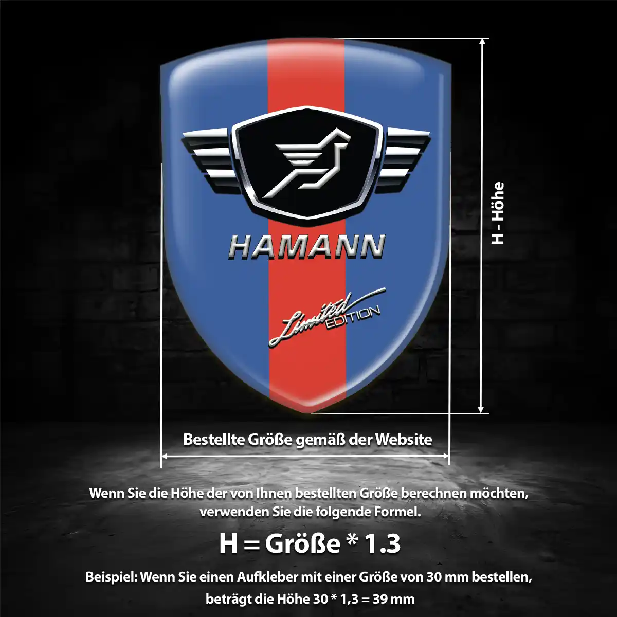 Hamann 3D Gel Aufkleber Silikon Premiumqualität
