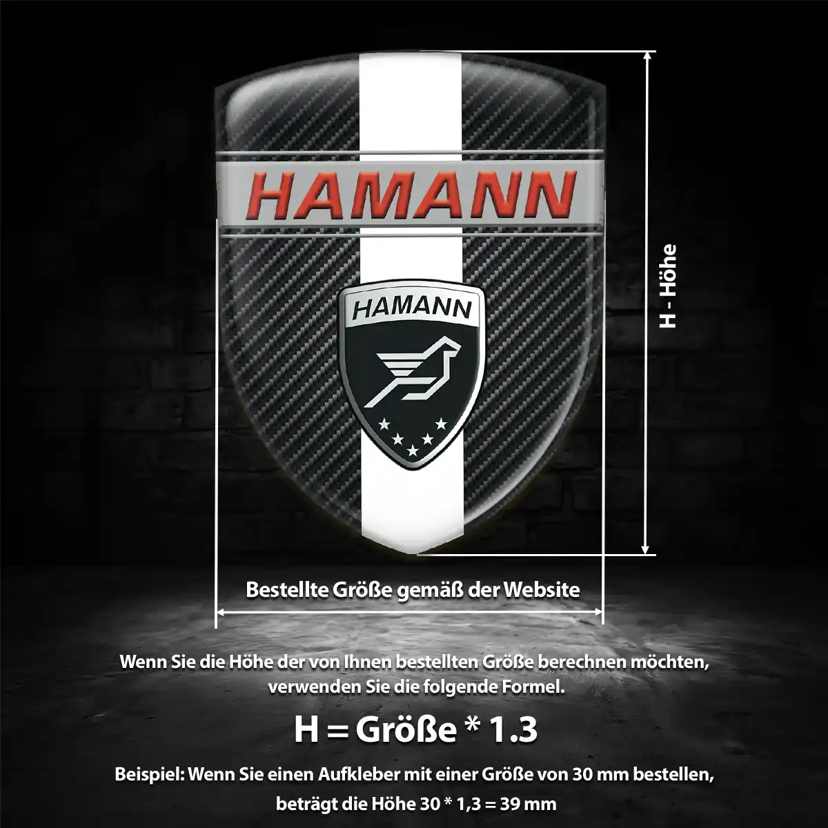 Hamann 3D Gel Aufkleber Silikon Spitzenqualität