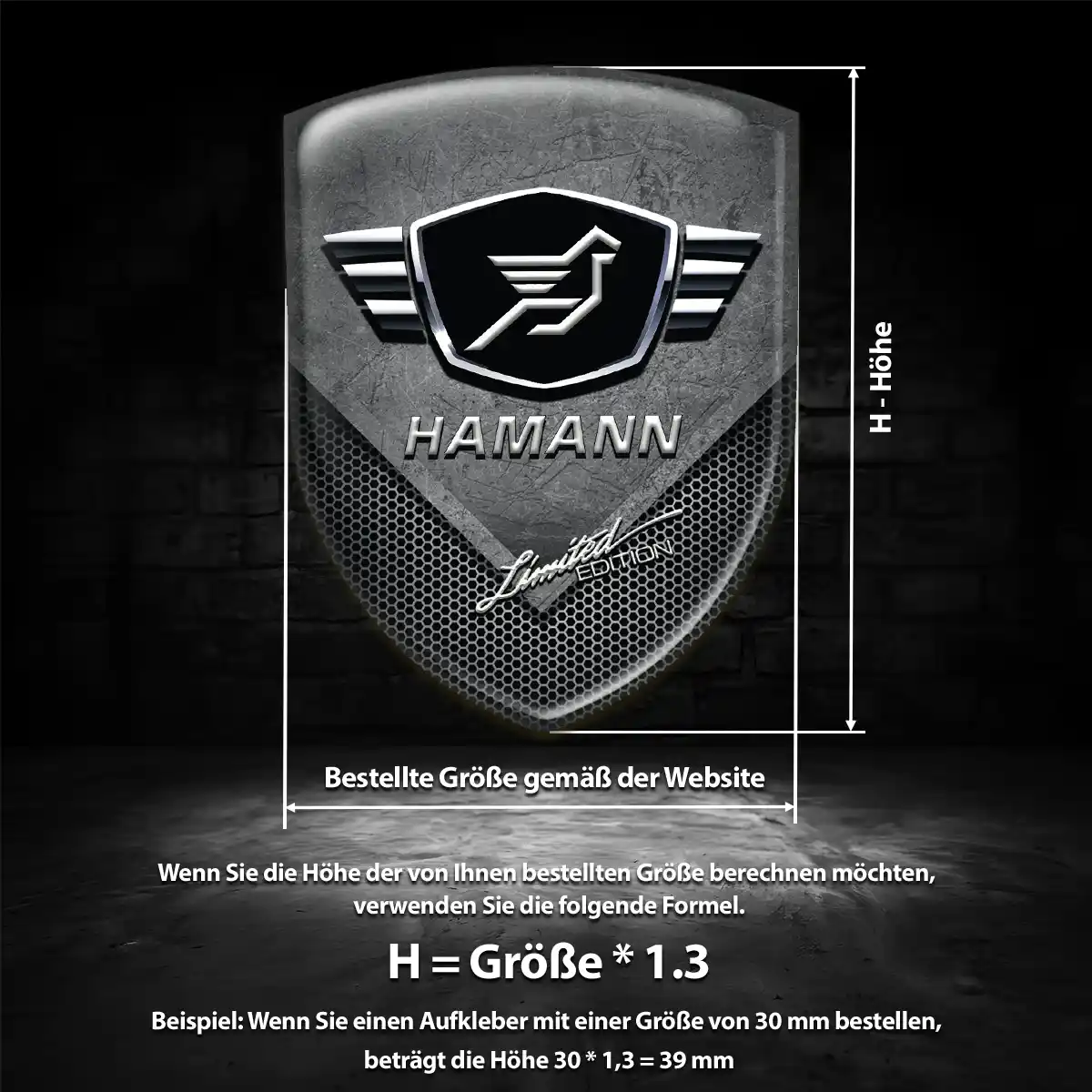 Hamann 3D Gel Aufkleber Wappen Anspruchsvolles Design