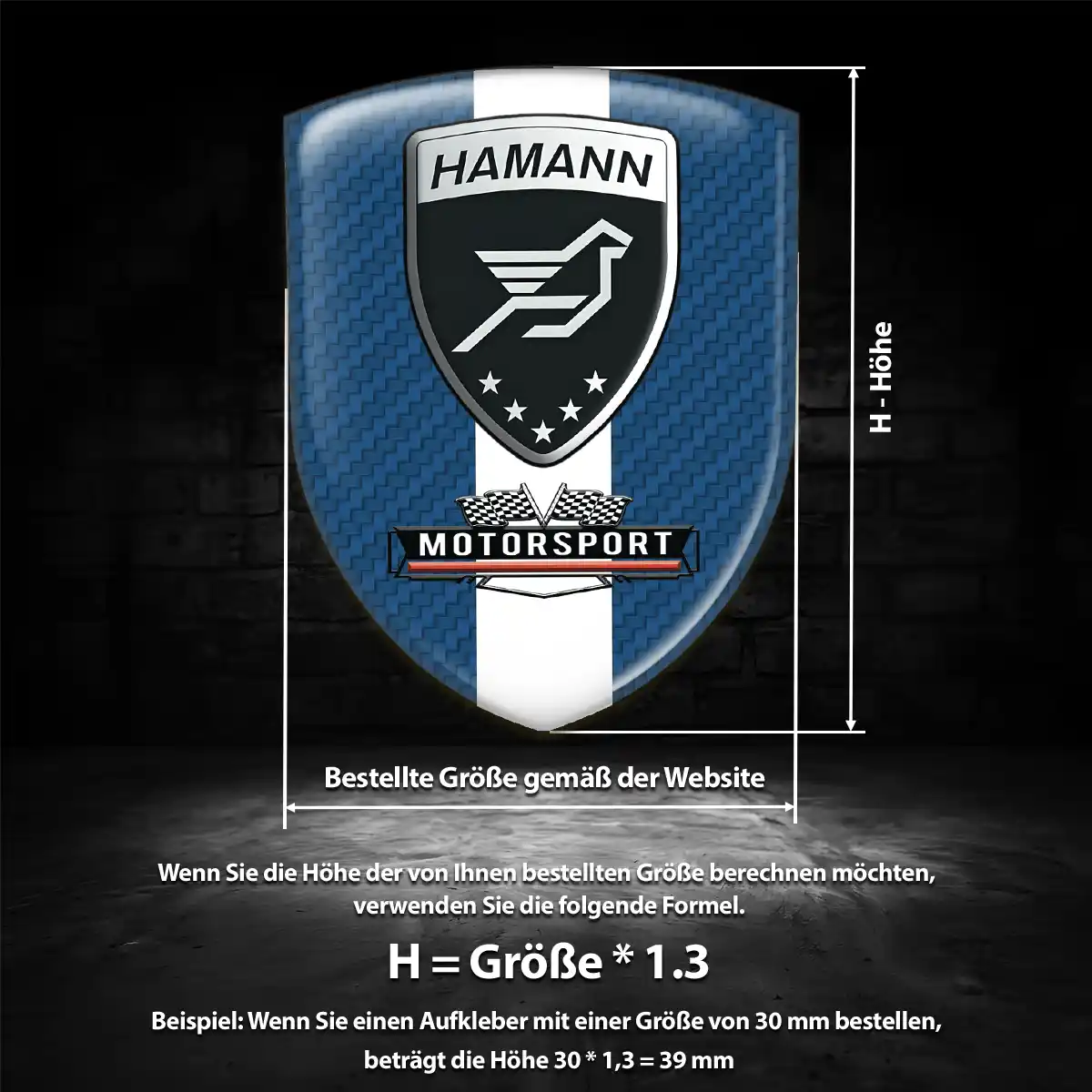 Hamann 3D Gel Aufkleber Wappen Ausdrucksstarkes Design