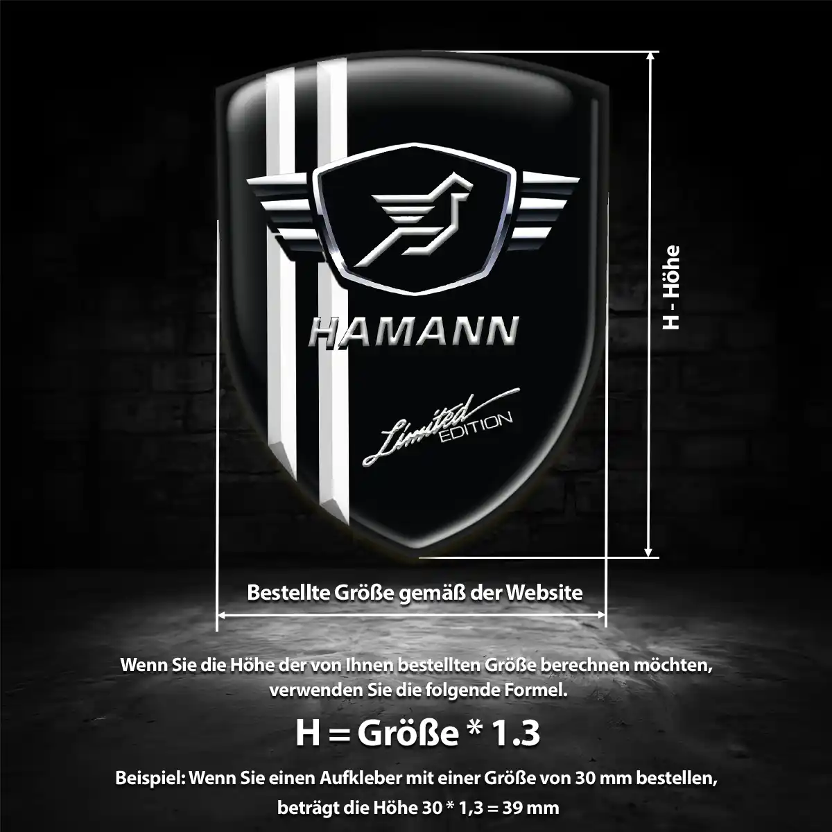 Hamann 3D Gel Aufkleber Wappen Auto Edles Design