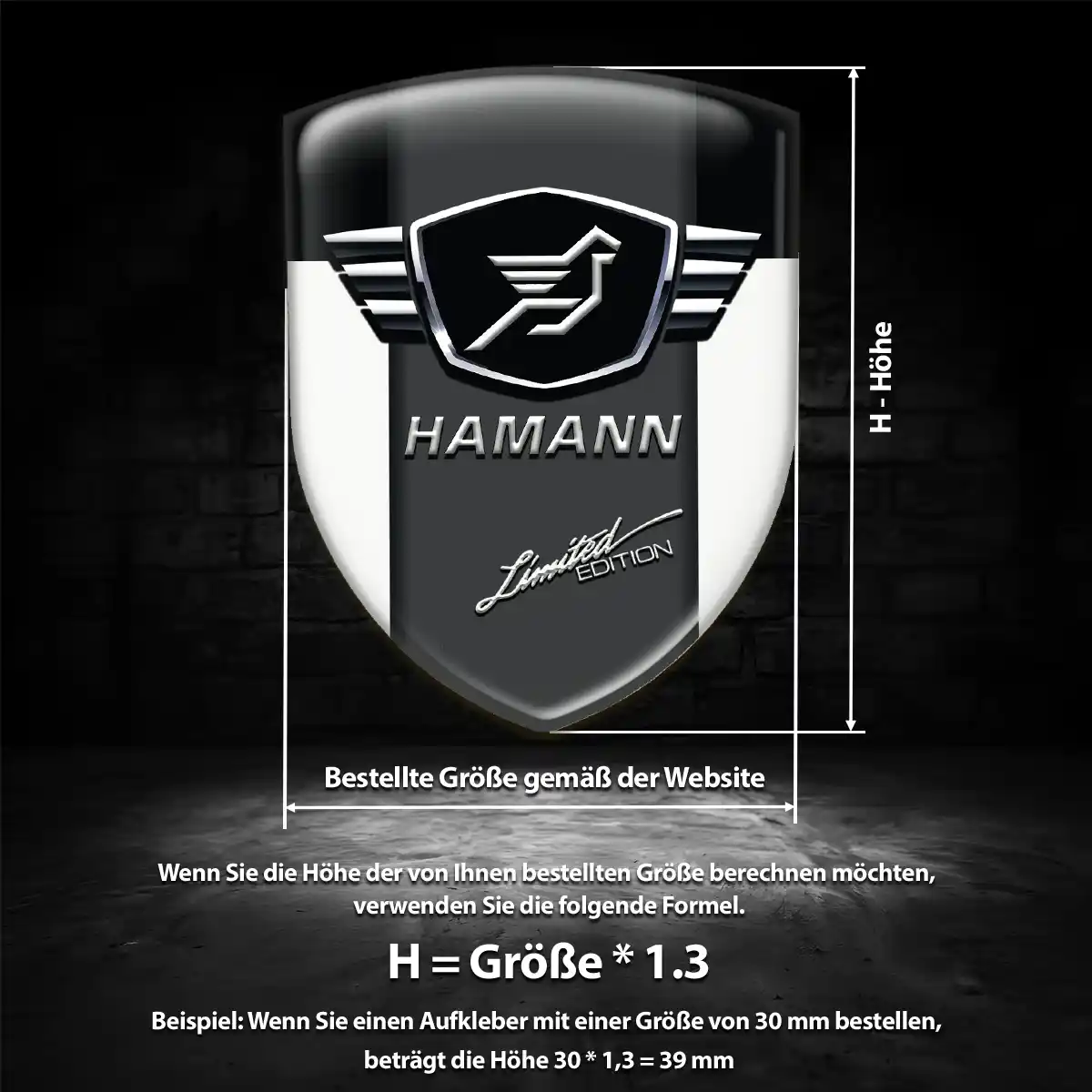 Hamann 3D Gel Aufkleber Wappen Auto Elegantes Design