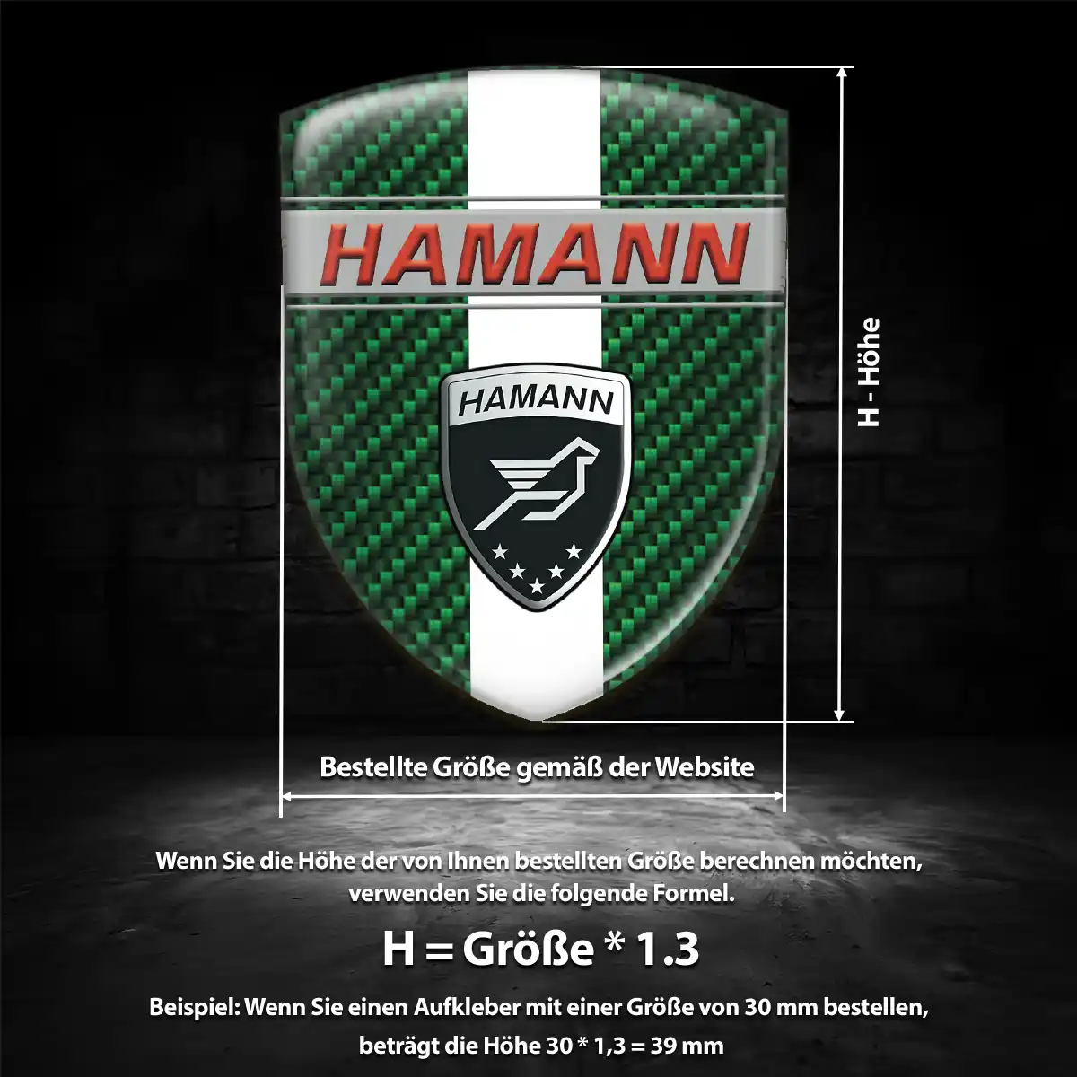 Hamann 3D Gel Aufkleber Wappen Auto Erstklassige Qualität