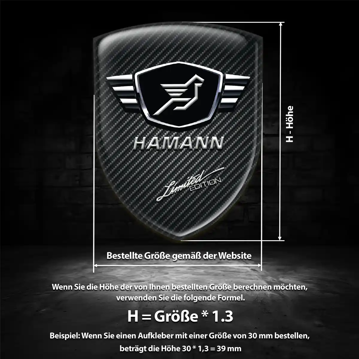 Hamann 3D Gel Aufkleber Wappen Auto Hochwertiges Harz