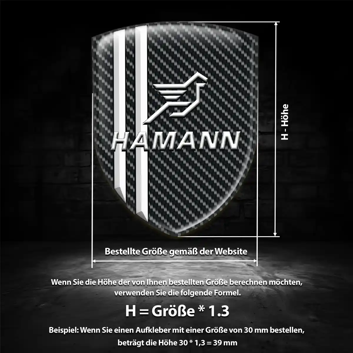 Hamann 3D Gel Aufkleber Wappen Auto Interieurdesign