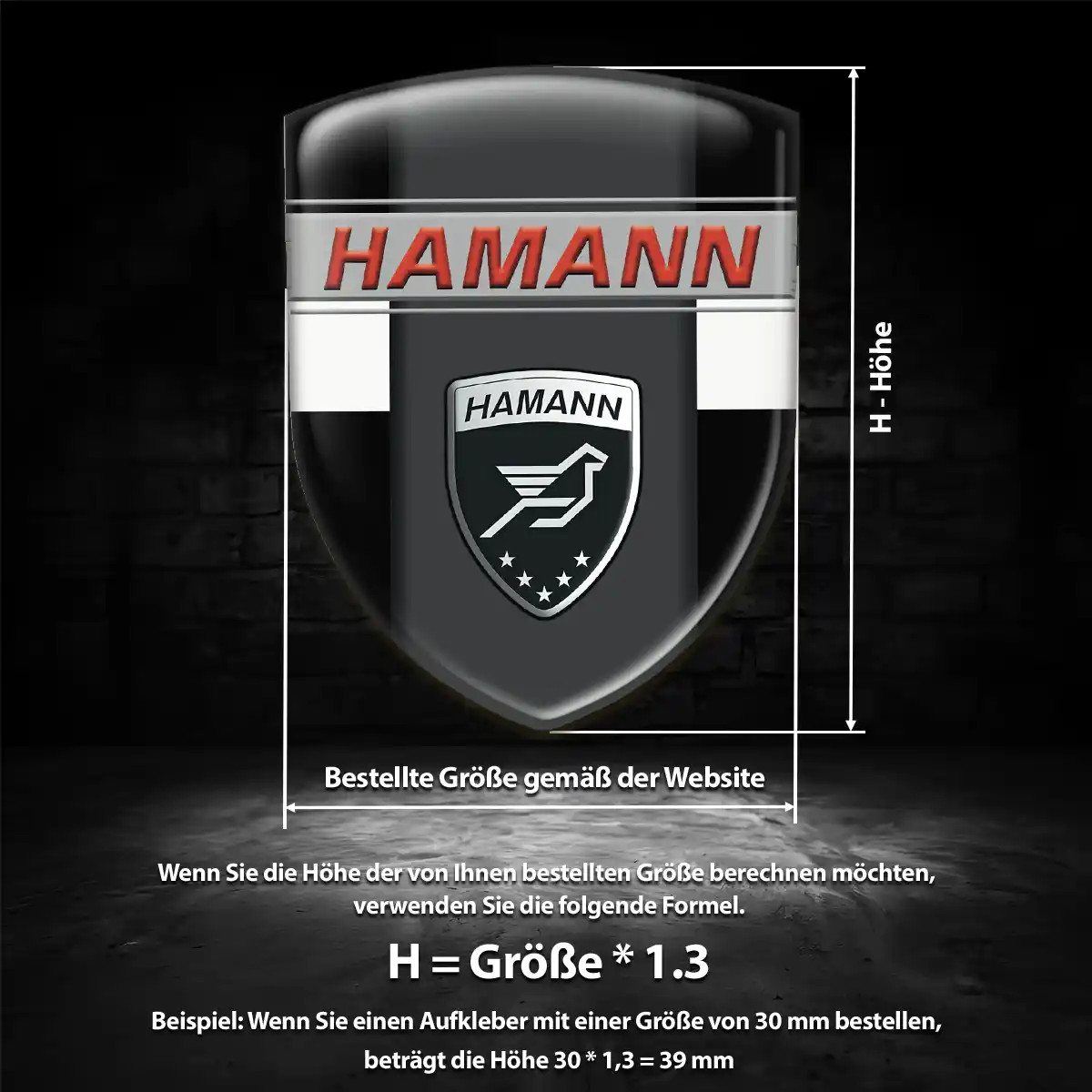 Hamann 3D Gel Aufkleber Wappen Auto Premium-Edition