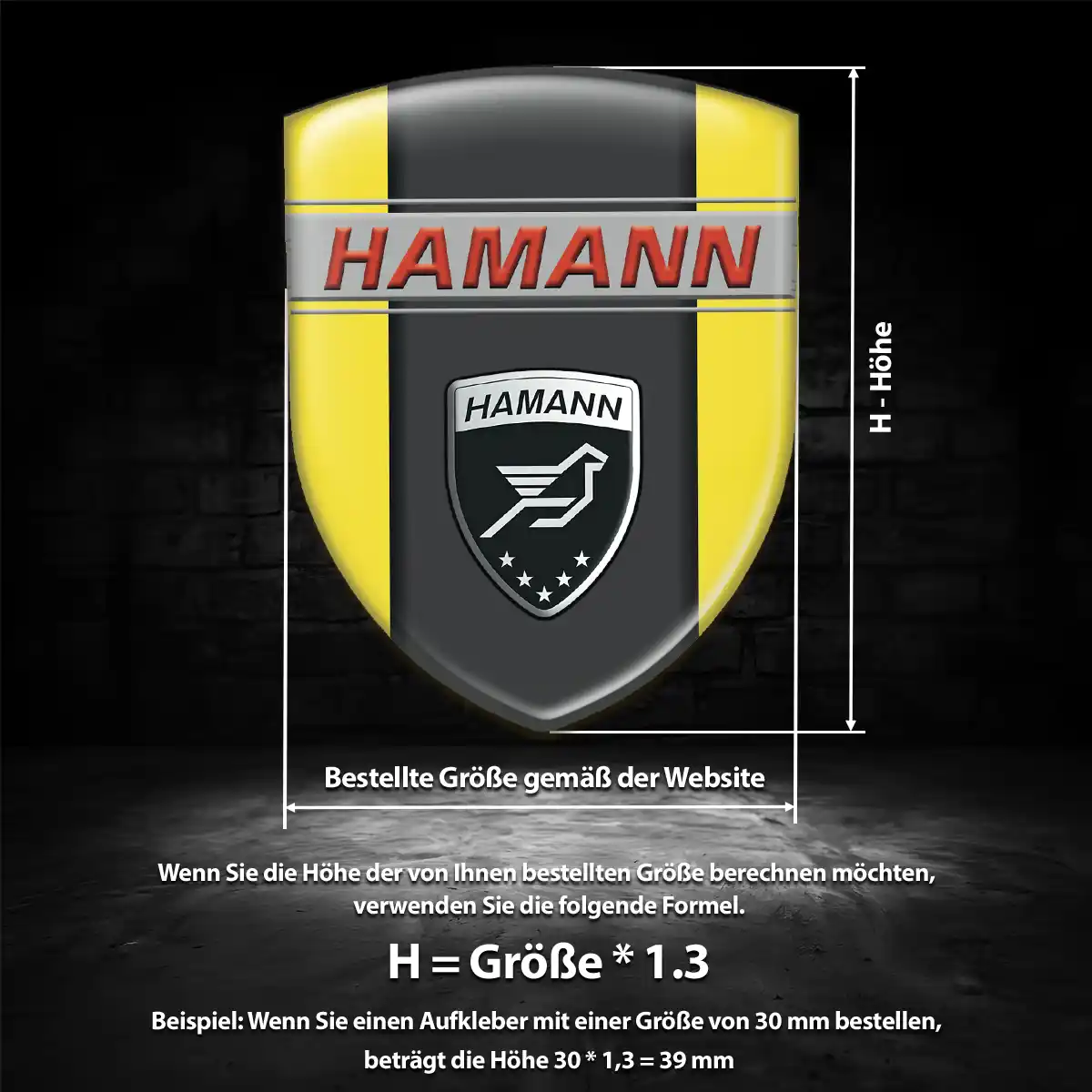 Hamann 3D Gel Aufkleber Wappen Auto Spitzenqualität