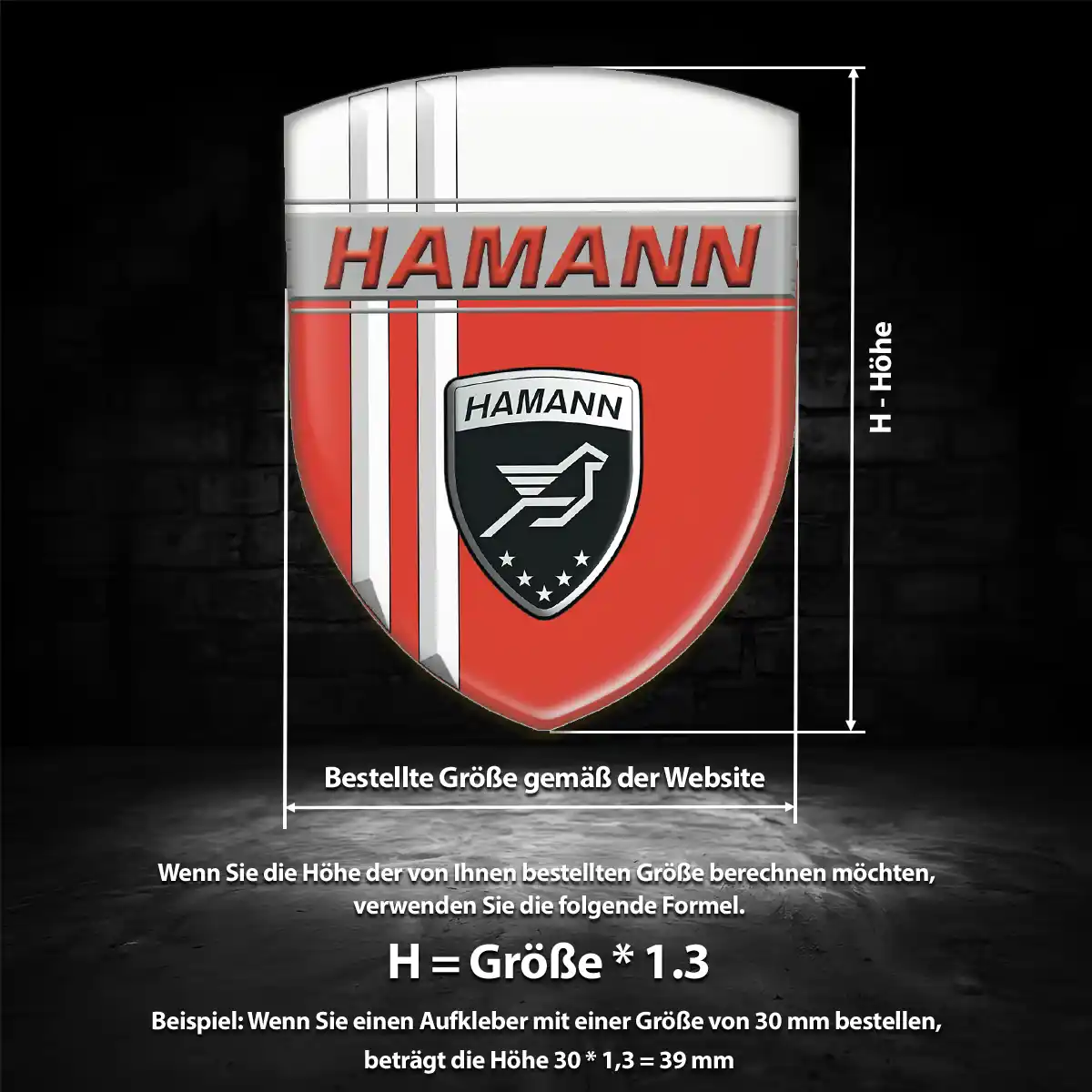 Hamann 3D Gel Aufkleber Wappen Auto Tuningfahrzeug