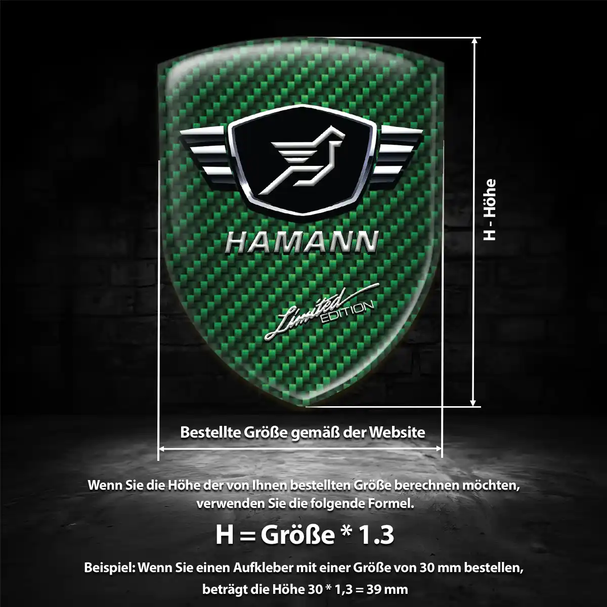 Hamann 3D Gel Aufkleber Wappen Erstklassige Qualität