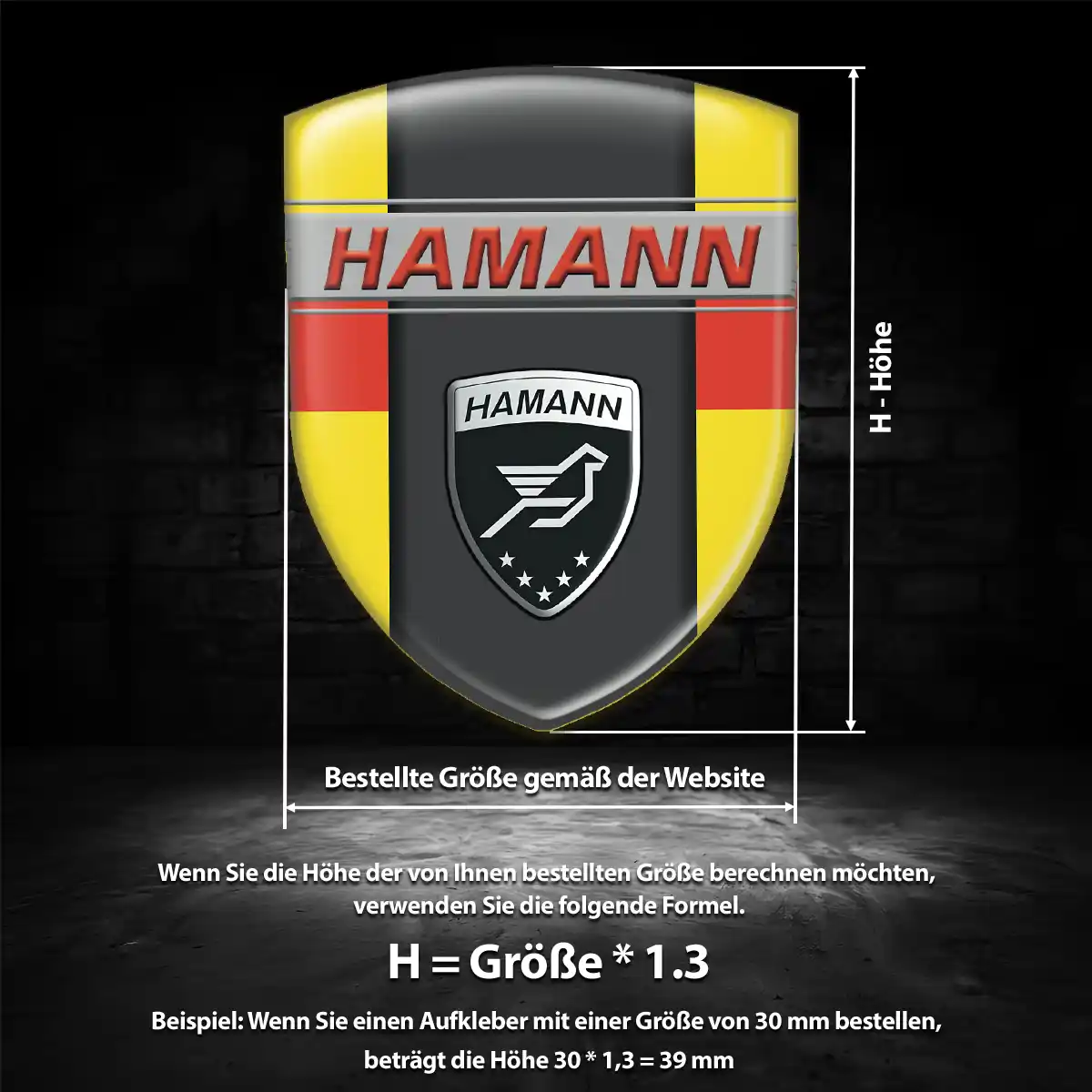 Hamann 3D Gel Aufkleber Wappen Exterieurdesign