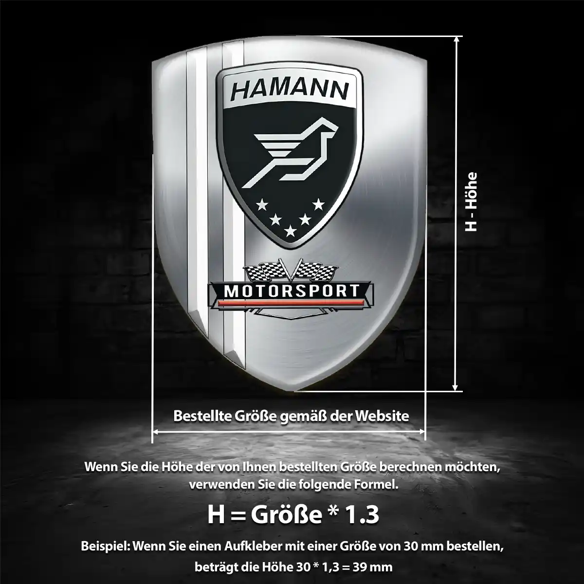 Hamann 3D Gel Aufkleber Wappen Hochwertiges Harz