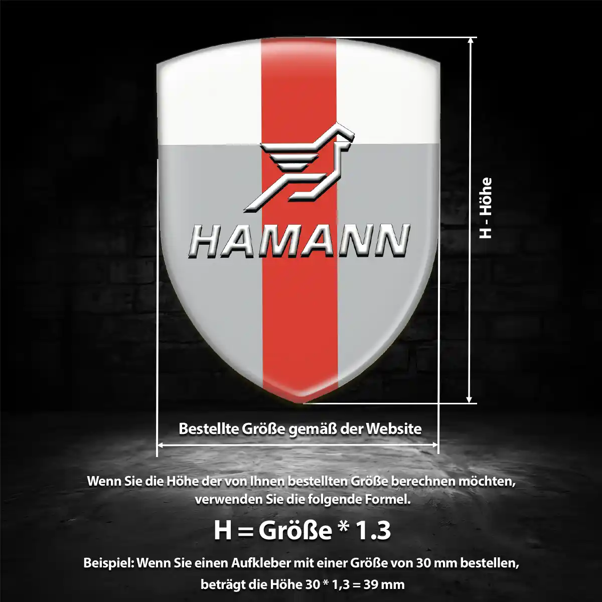 Hamann 3D Gel Aufkleber Wappen Hohe Qualität