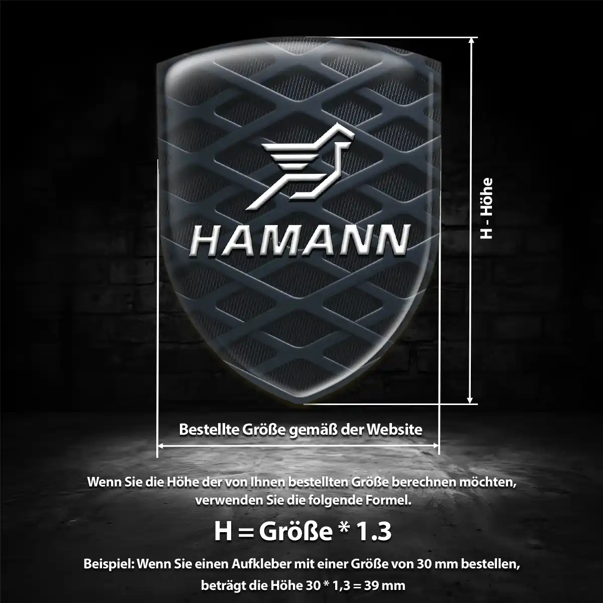 Hamann 3D Gel Aufkleber Wappen Interieurdesign