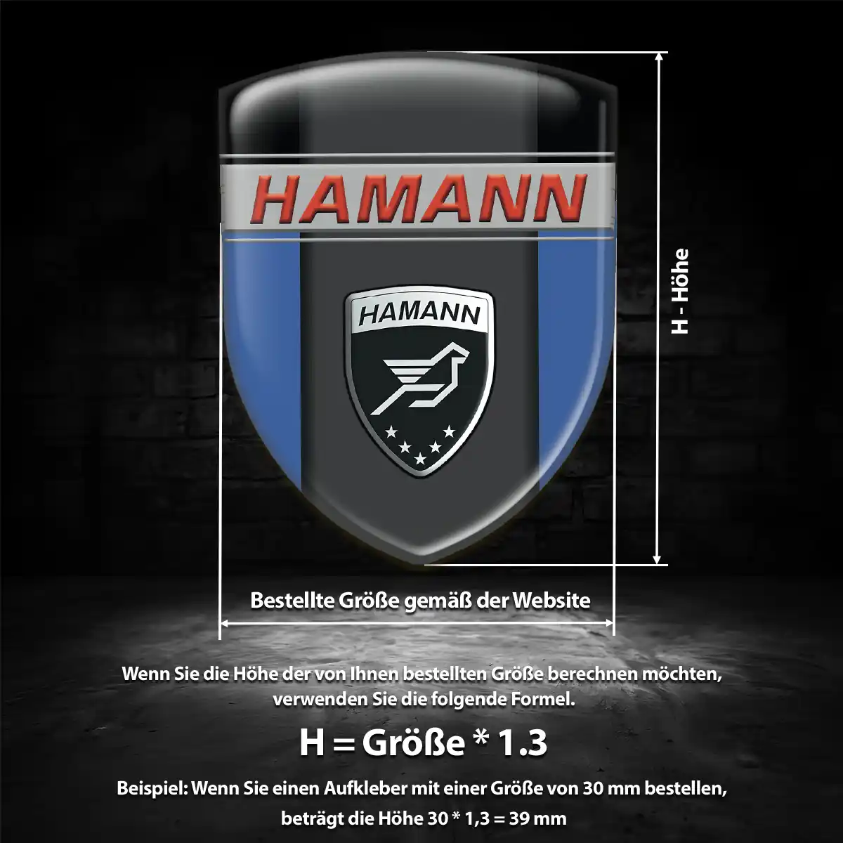 Hamann 3D Gel Aufkleber Wappen Markenedition