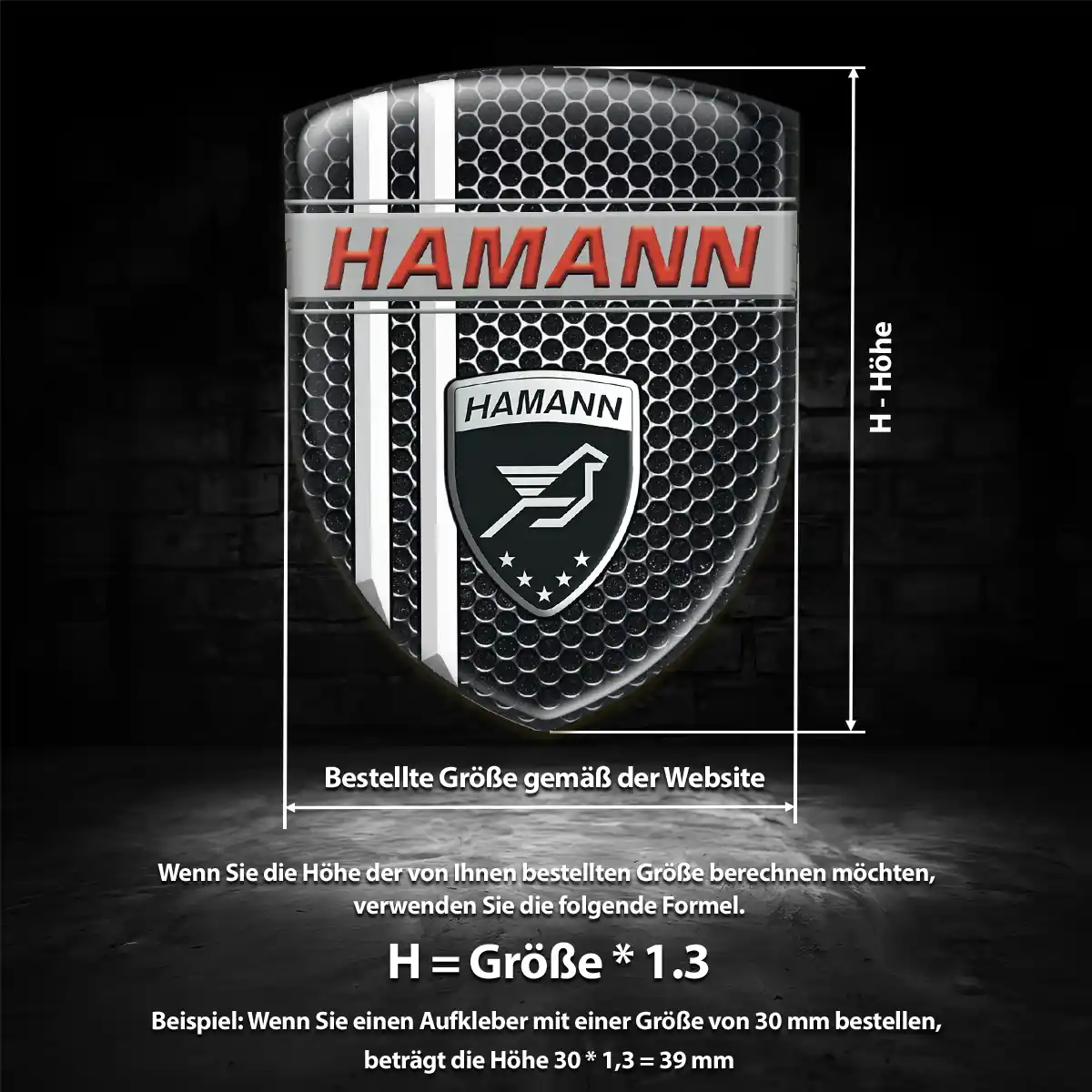 Hamann 3D Gel Aufkleber Wappen Modernes Design