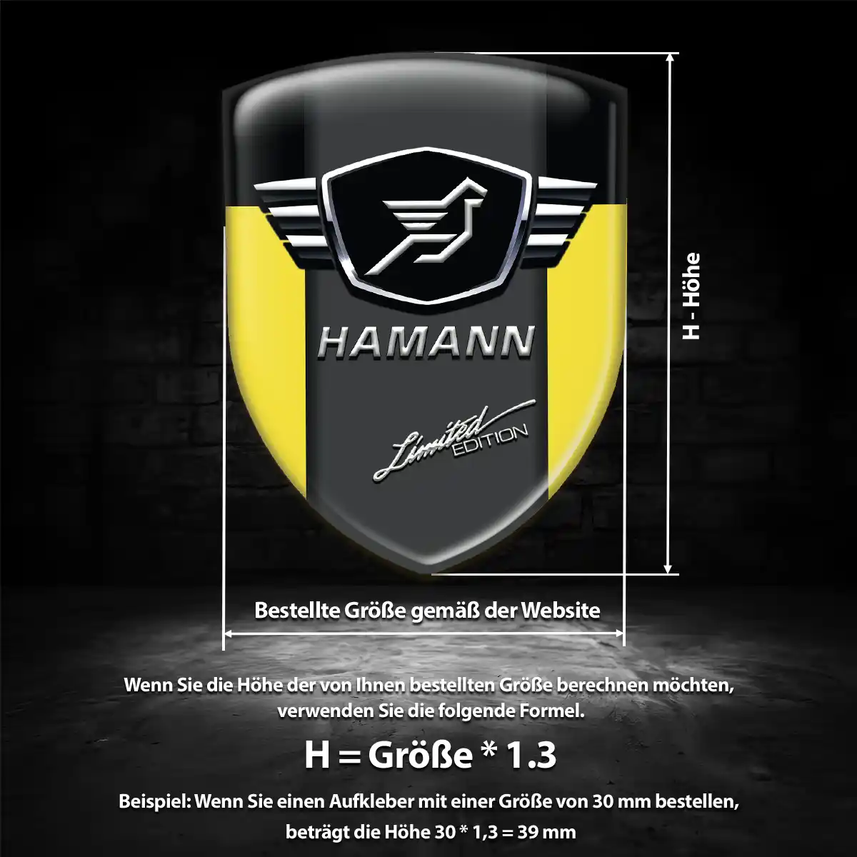 Hamann 3D Gel Aufkleber Wappen Premiumqualität