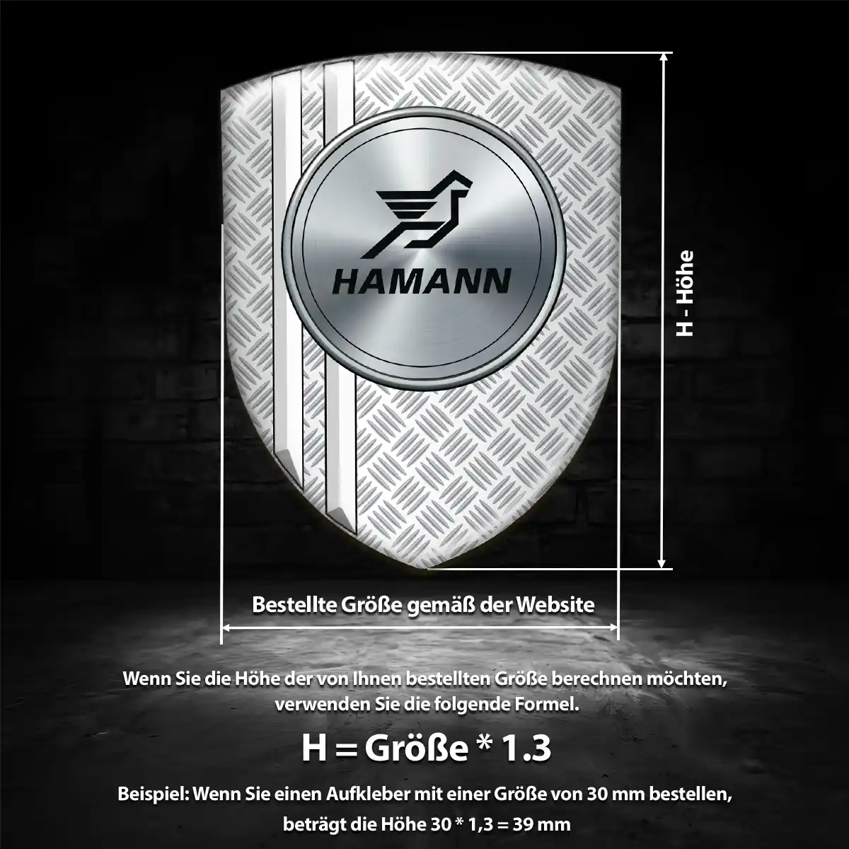 Hamann 3D Gel Aufkleber Wappen Spitzenqualität