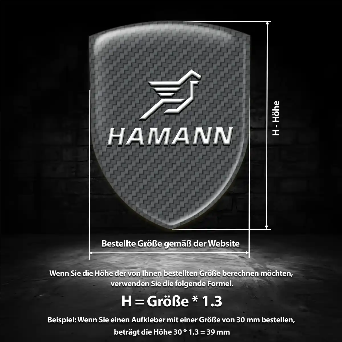 Hamann 3D Gel Aufkleber Wappen Tuningfahrzeug