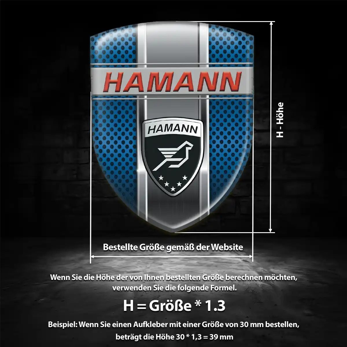 Hamann Aufkleber 3D Gel Emblem Anspruchsvolles Design