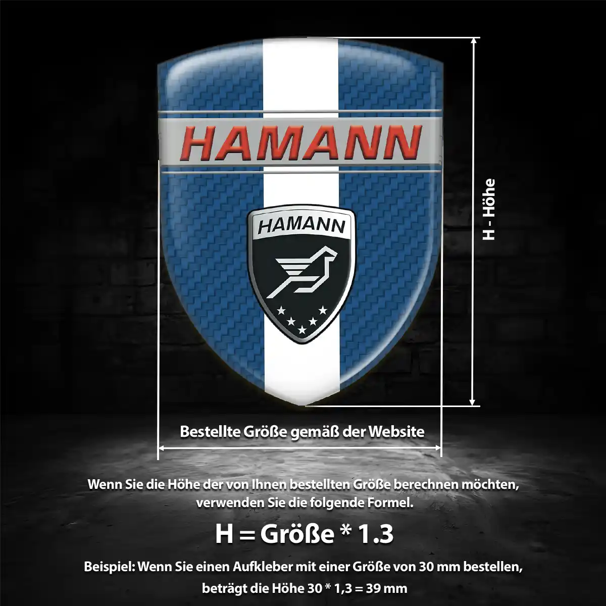 Hamann Aufkleber 3D Gel Emblem Ausdrucksstarkes Design