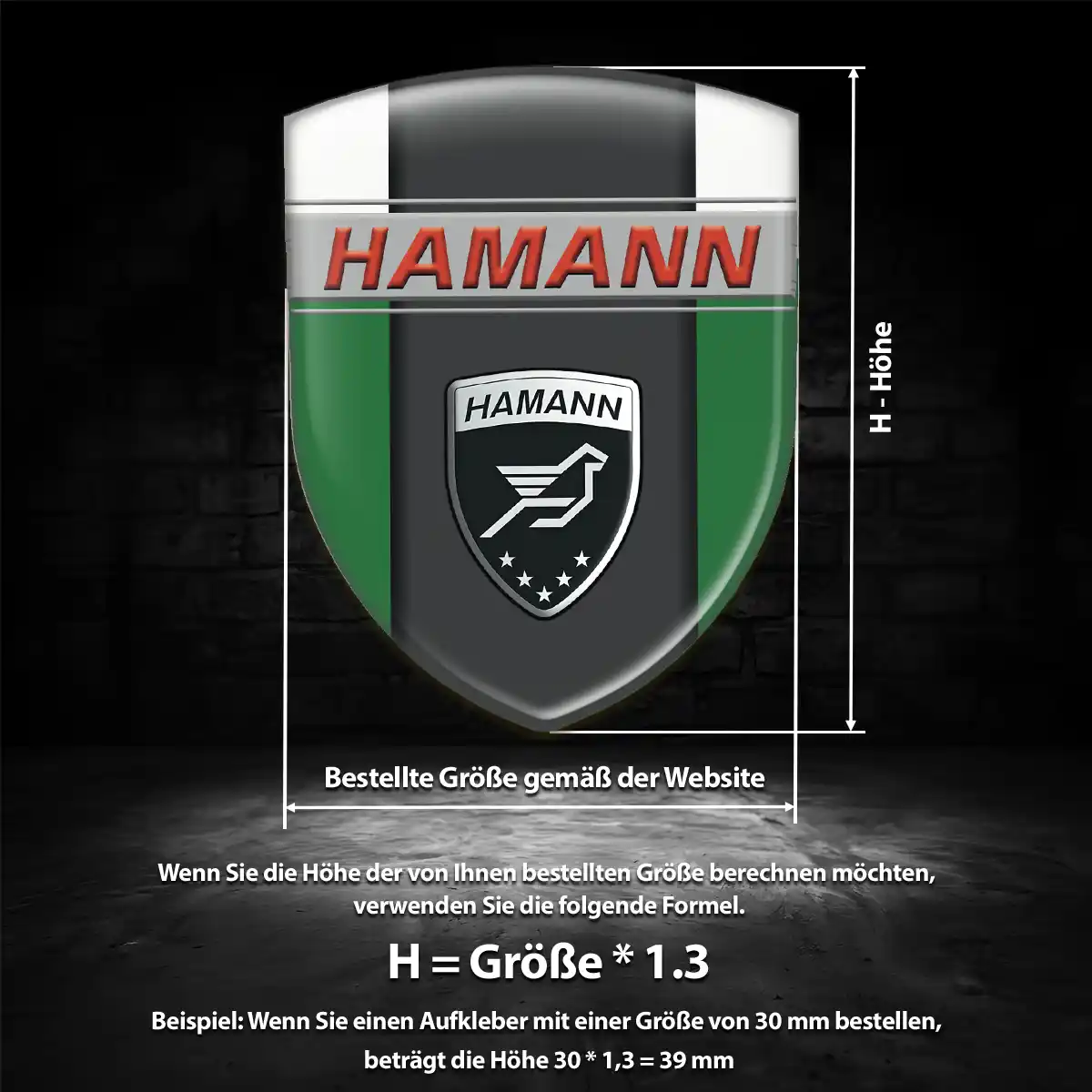 Hamann Aufkleber 3D Gel Emblem Auto Elegantes Design