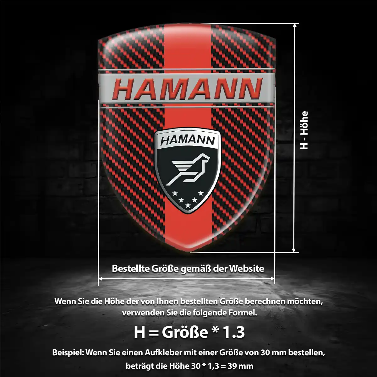 Hamann Aufkleber 3D Gel Emblem Auto Exterieurdesign