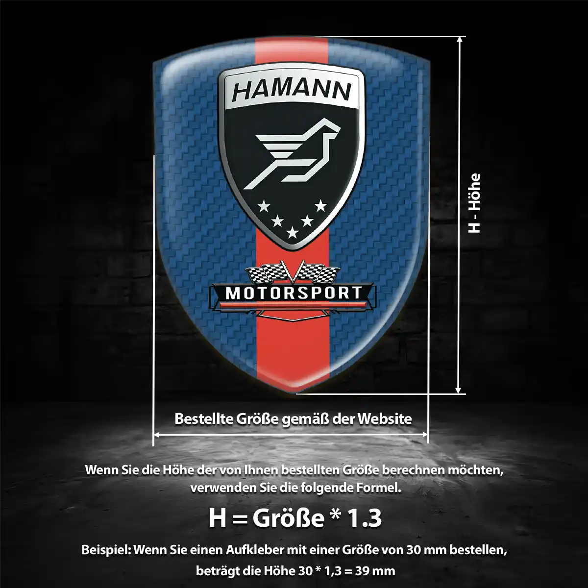 Hamann Aufkleber 3D Gel Emblem Auto Höchste Qualität