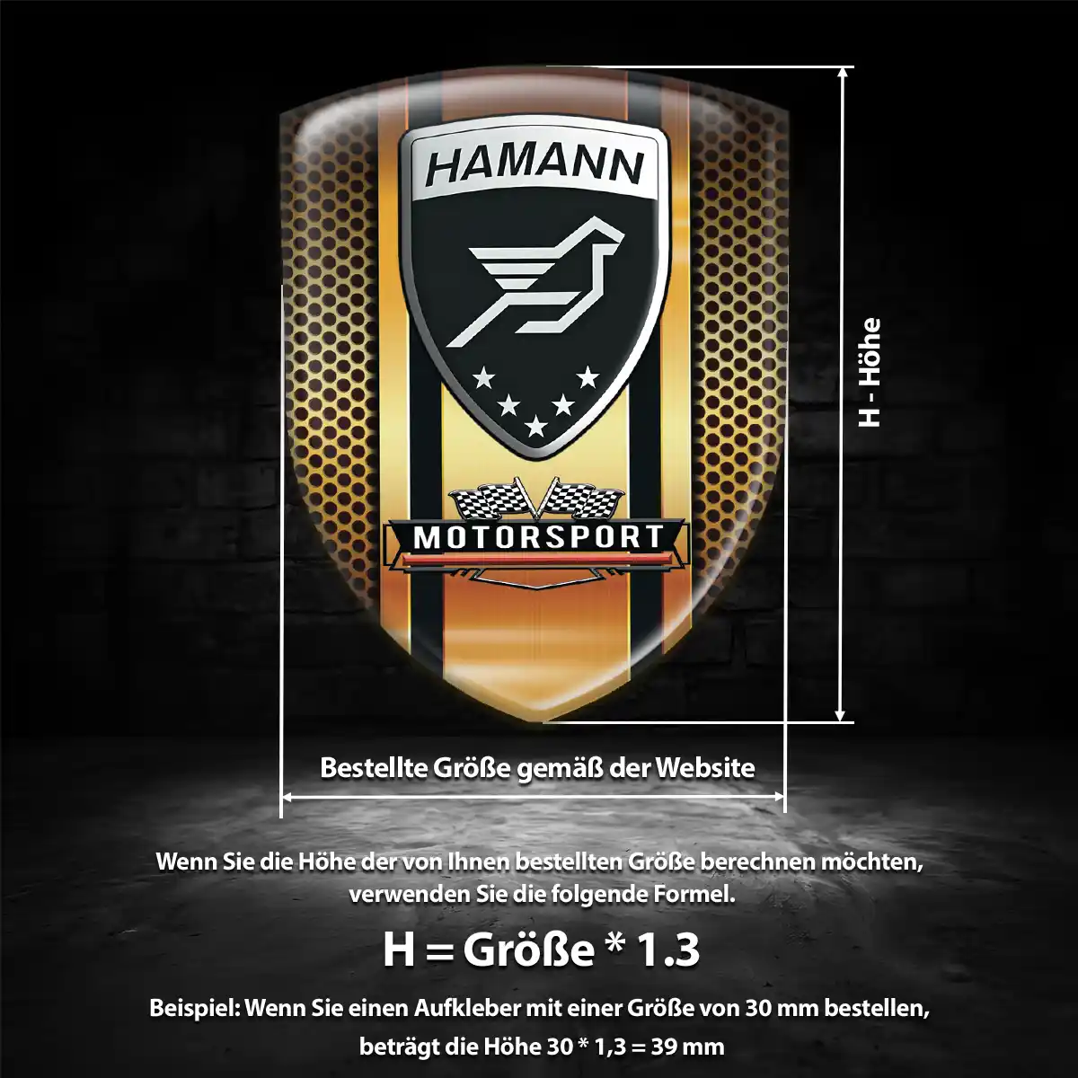 Hamann Aufkleber 3D Gel Emblem Auto Interieurdesign