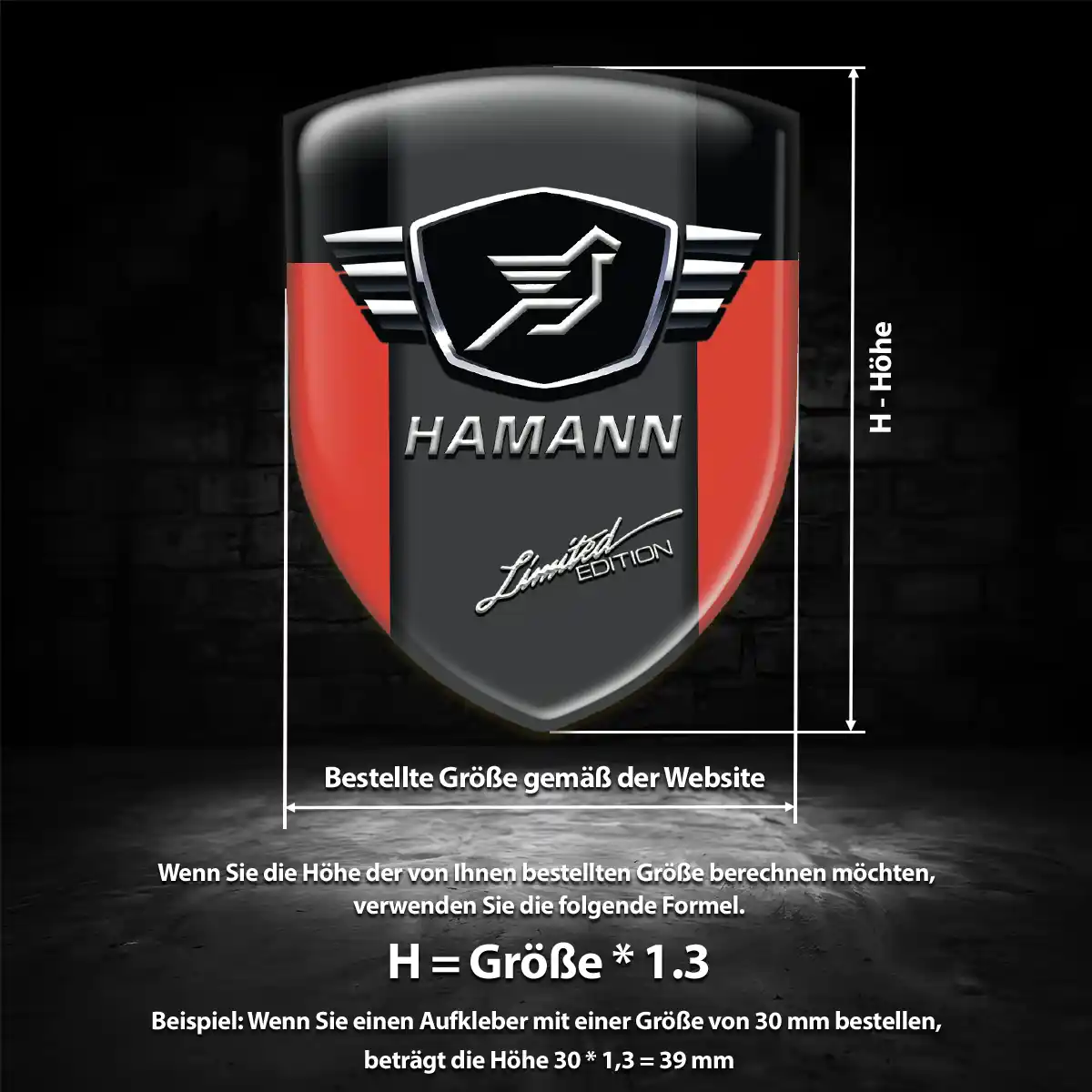 Hamann Aufkleber 3D Gel Emblem Auto Luxus-Edition