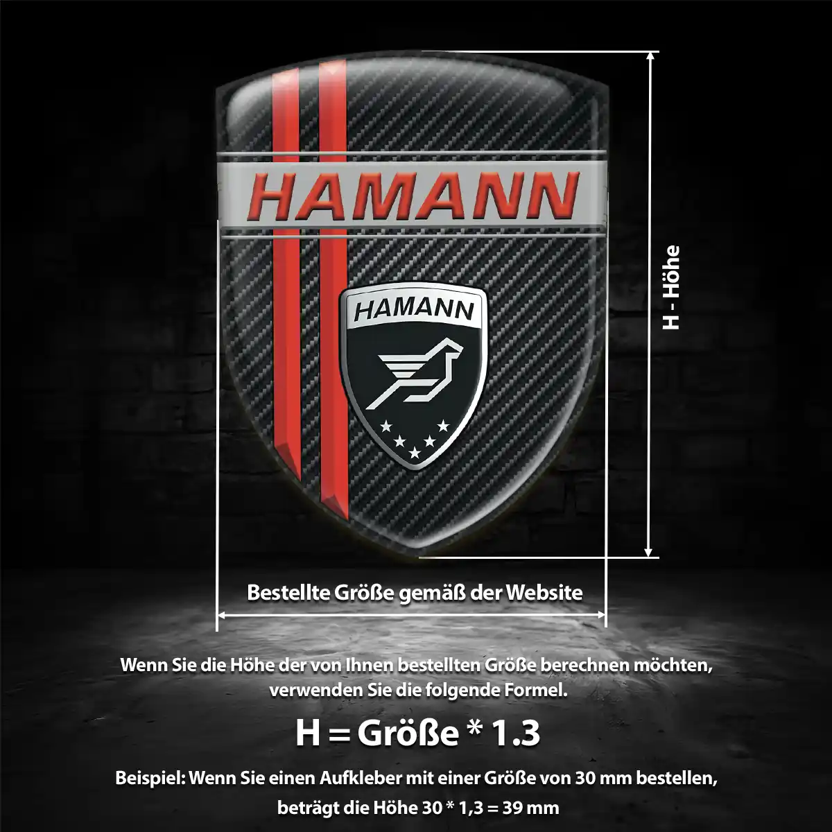 Hamann Aufkleber 3D Gel Emblem Auto Tuningfahrzeug